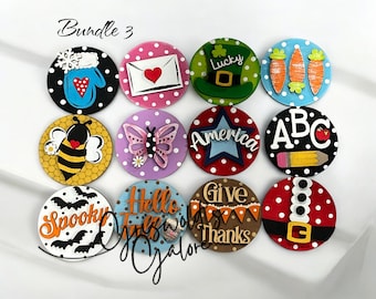 Bundle 3 Seasonal Interchangeable Rounds,  - Bundle 3 (3" or 6"), Inserts, Interchangeable Rounds, Hello Fall