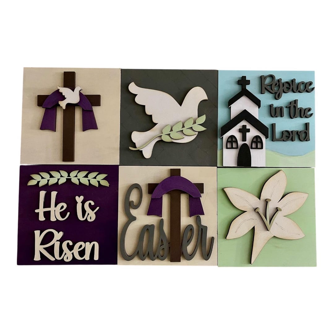 DIY Religious Easter Squares, Easter Ladder Insert, Easter Inserts DIY ...