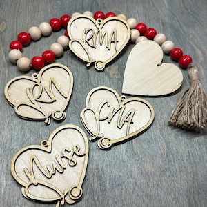 Unfinished Medical Wooden Car Charms, Unfinished, DIY, Blank Charm, Nurse Car Charm, Medical Car Charm Unfinished, CNA, RNA, Rn