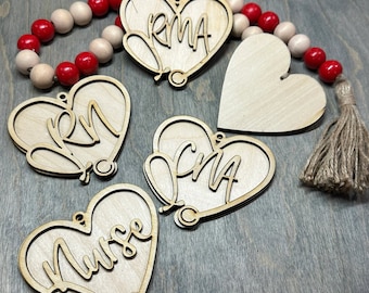 Unfinished Medical Wooden Car Charms, Unfinished, DIY, Blank Charm, Nurse Car Charm, Medical Car Charm Unfinished, CNA, RNA, Rn