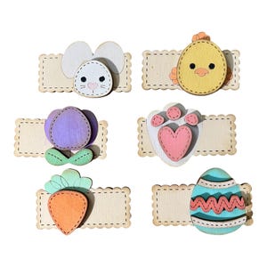 DIY Kids Easter Hair Blank Hair Clip Pieces, Easter Hair Clip, Wood is Ready to Paint, Laser Cut, Toddler, Girl, Bunny Butt, Easter Egg