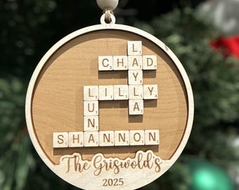 Scrabble ornament personalized: customized