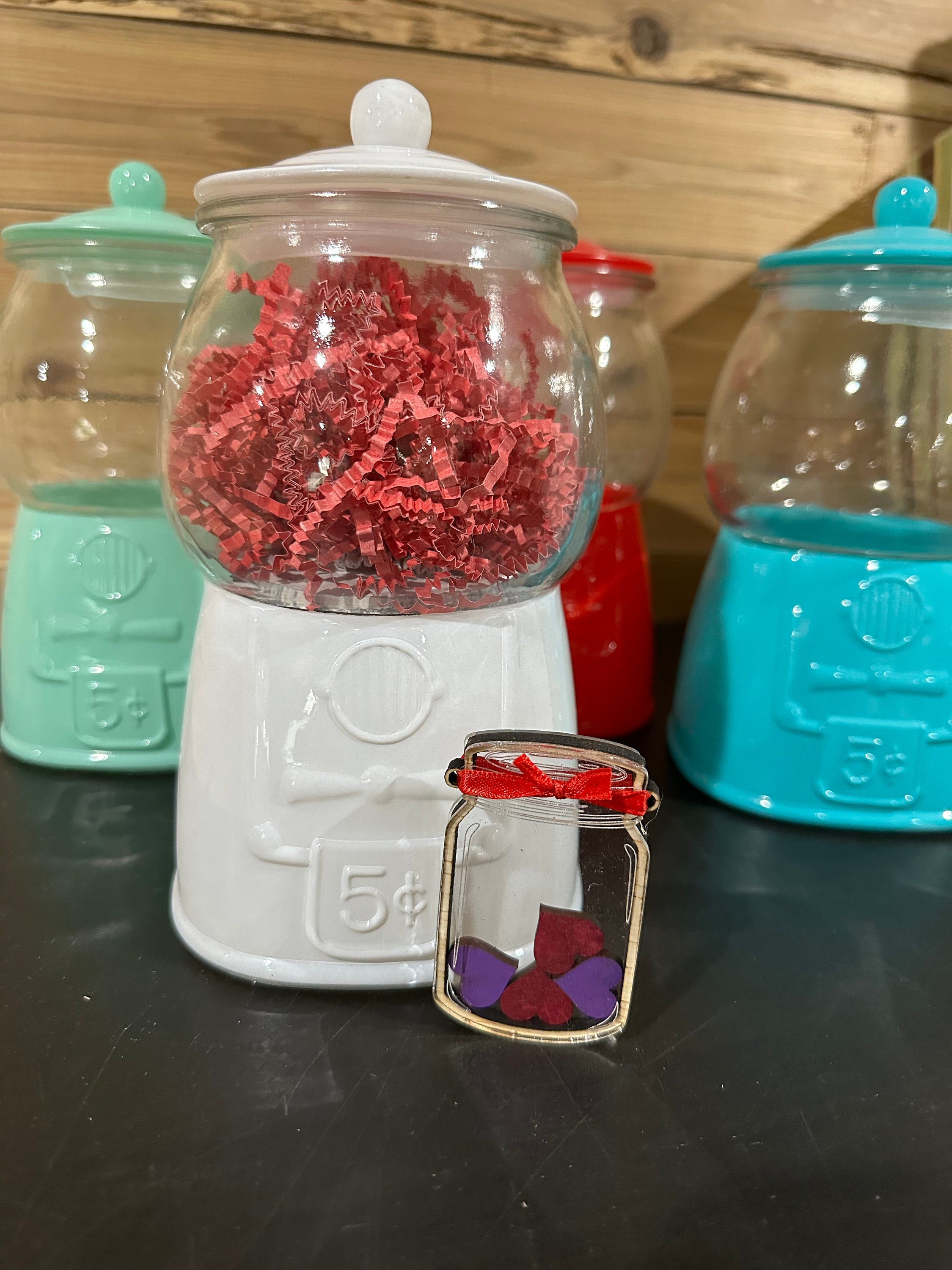 Amici Home Gumball Machine Shaped Glass Candy Jars | Storage Canister with  Airtight Lids | Perfect for Weddings, Birthdays, Party Decorations, and