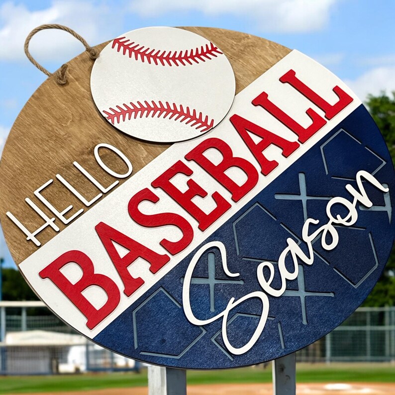 Hello Baseball Season, Doorhanger, Hello Baseball, Baseball Door Hanger ...