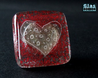Glass knobs heart