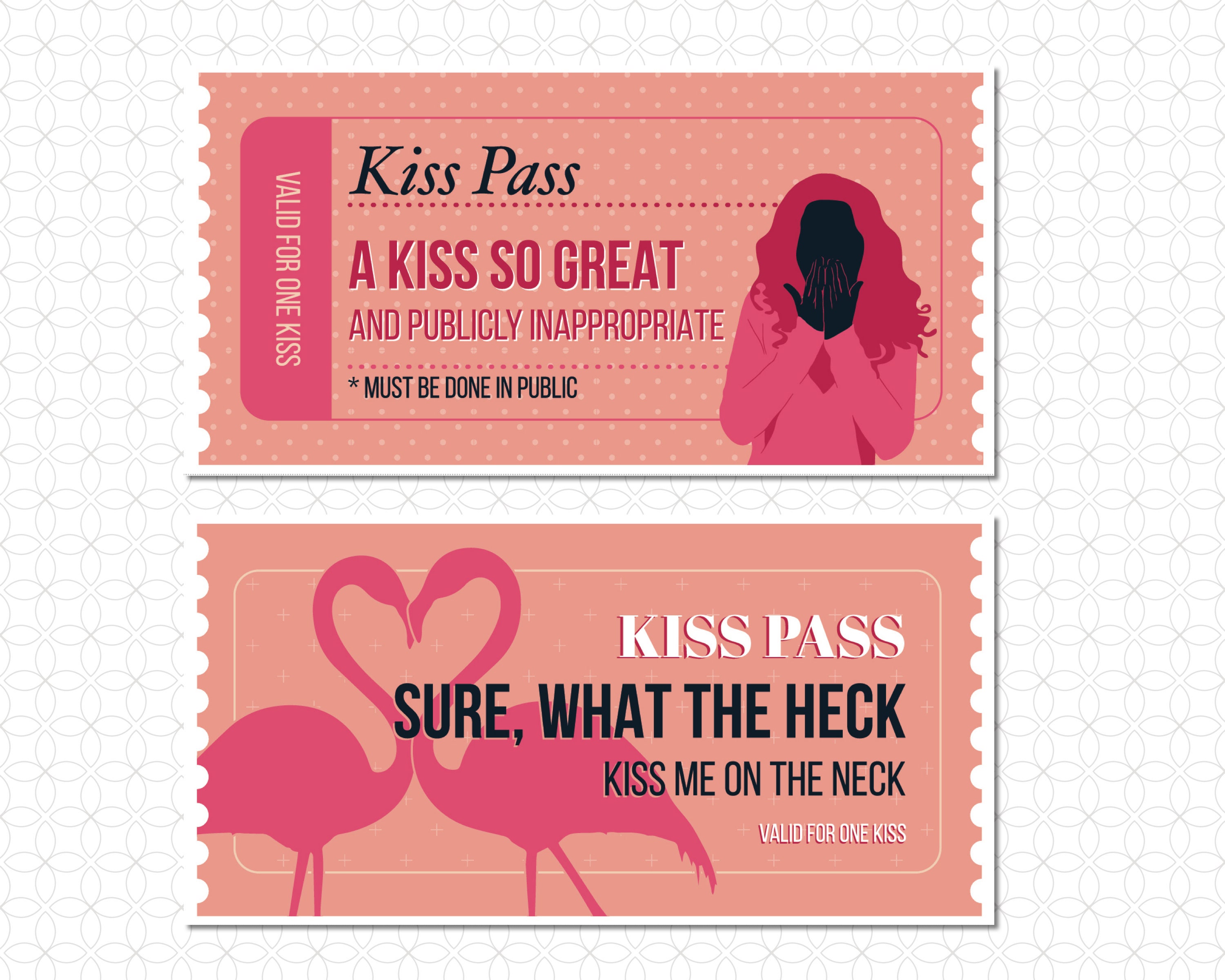 Kiss passes valentines gift kiss tickets kiss coupons Etsy