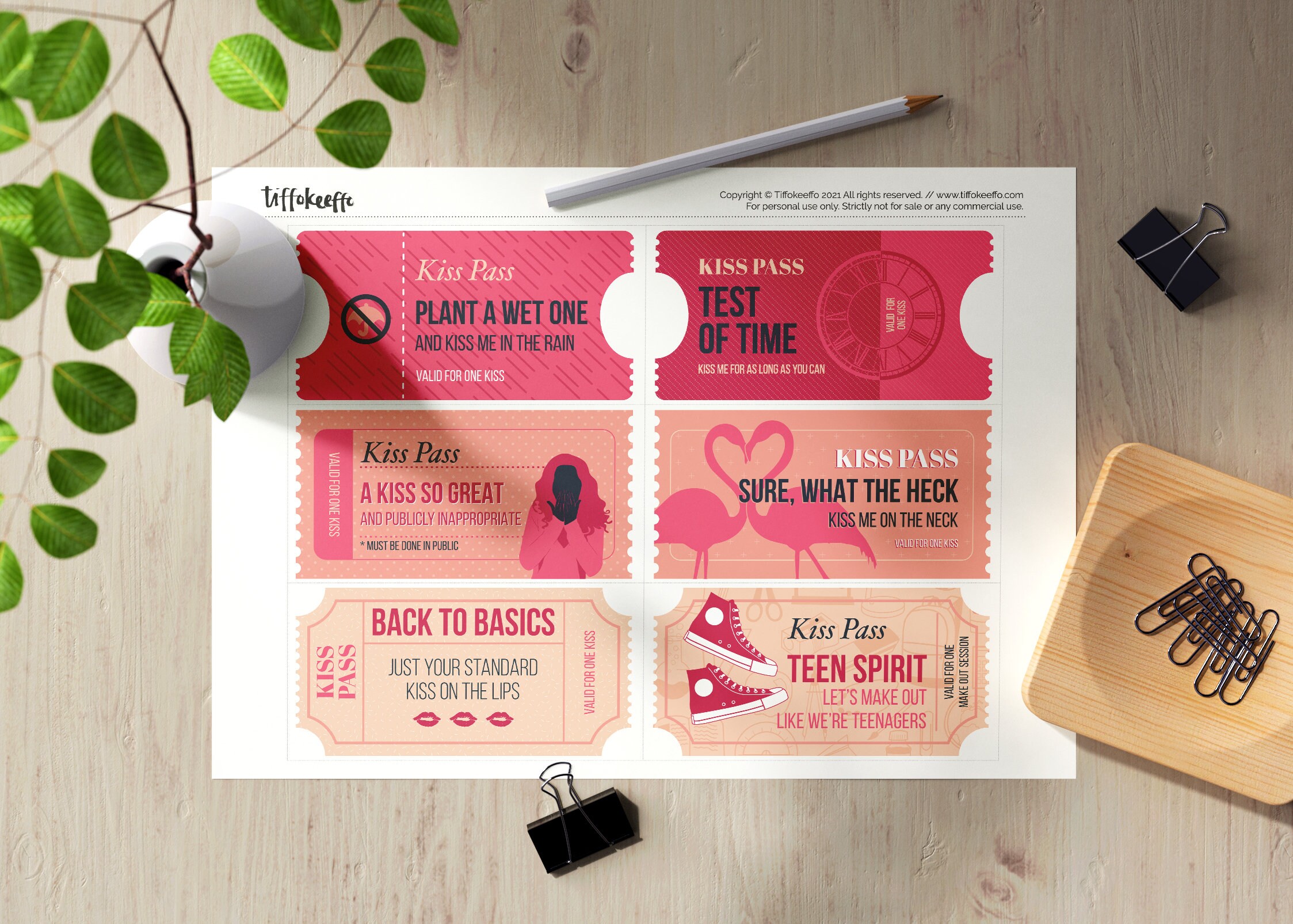 Kiss passes valentines gift kiss tickets kiss coupons Etsy