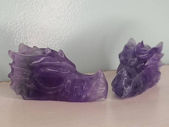 Purple Fluorite Dragon Skull