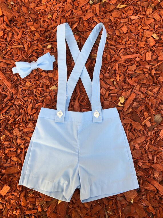 jean shorts with suspenders baby boy