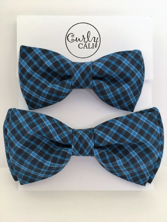 New Father Son Match Navy Blue SILK SATIN PRETIED Bow Tie Bowtie