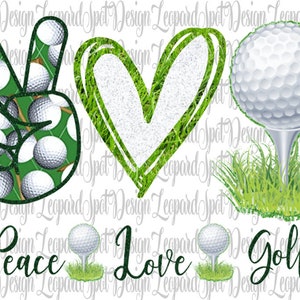 Diseño de sublimación de golf Peace Love