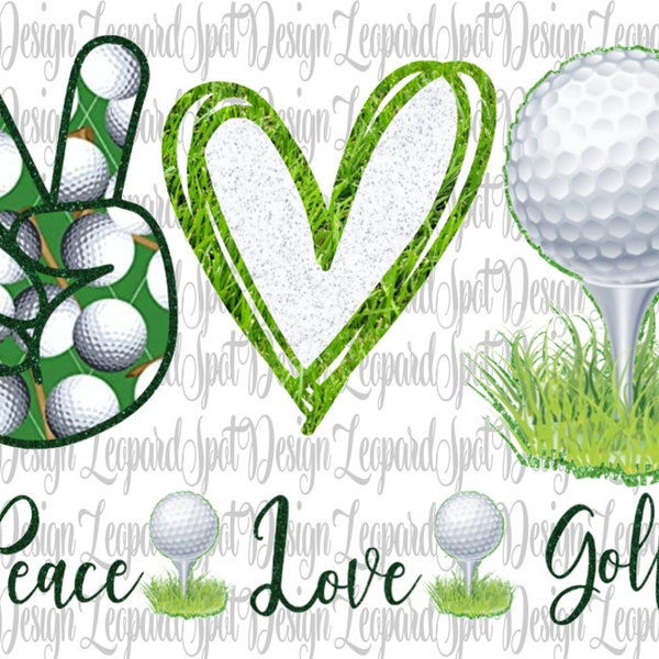Peace Love Golf Sublimation Design