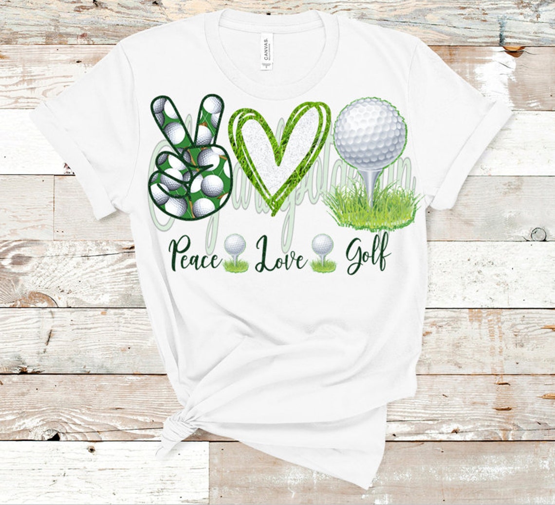 Peace Love Golf Sublimation Design | Etsy