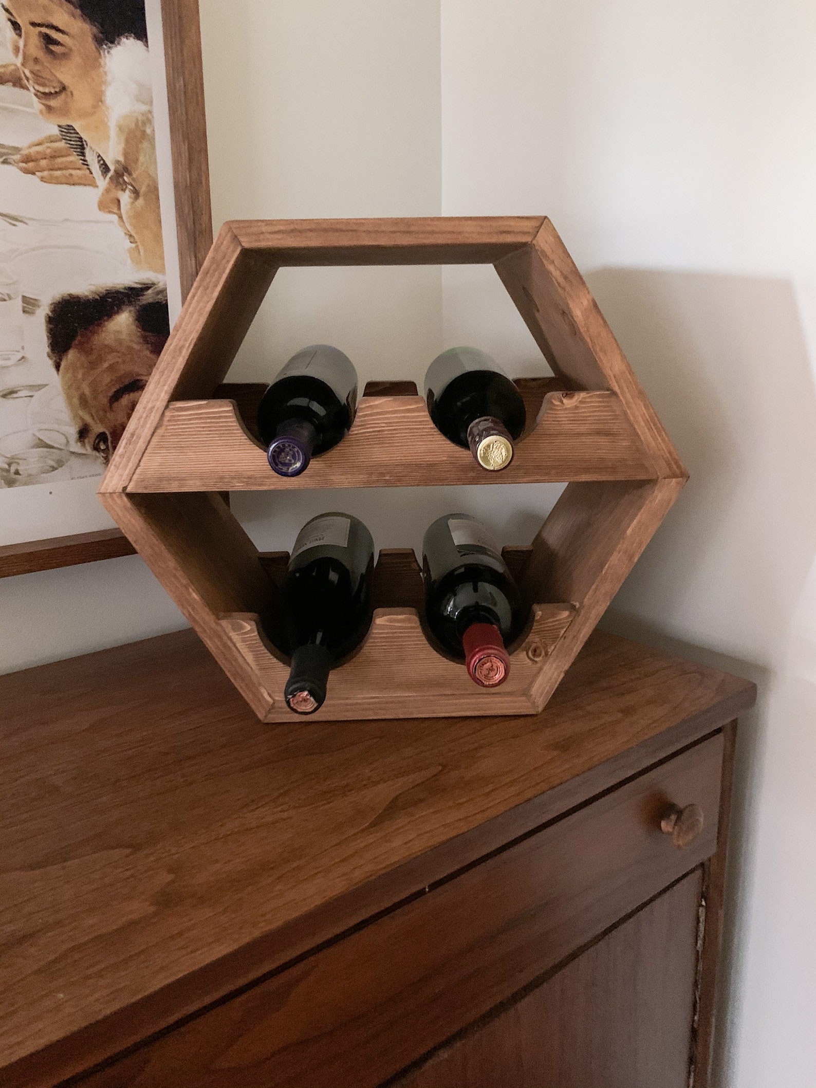 Wine Rack Hexagon Wine Rack Shelf Wine Display. Etsy
