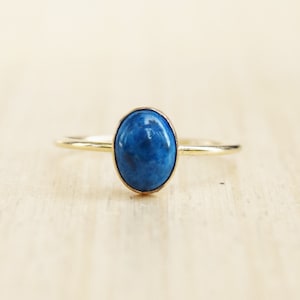 Gold Lapis Lazuli Ring, Denim Lapis, Delicate Gold Ring, Stacking Ring, Gold Filled Ring, Blue Ring, Dark Blue Ring image 1