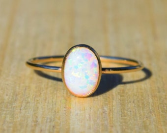Gold Opal Ring, Opal Ring, Gold Ring, Delicate Gold Ring, Stacking Ring, Stacking Opal Ring, Gold Filled Ring,