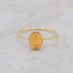 Citrine Ring, Genuine Gemstone, Hypoallergenic, Natural Gemstone, Delicate Ring, Crystal Ring, November Birthstone Ring