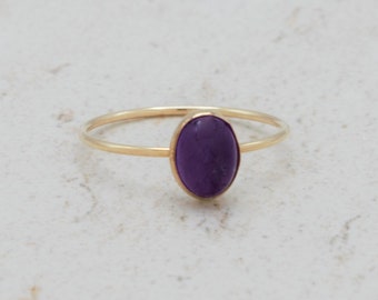 Amethyst Ring, Real Amethyst Ring, February Birthstone, Genuine Gemstone, Natural Gemstone, Delicate Ring, Crystal Jewelry, Energy Ring