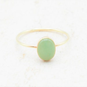 Aventurine Ring, Genuine Gemstone, Natural Gemstone, Gold Ring, Silver Ring, Delicate Ring, Stacking Ring, Green Ring, Real Gemstone Ring