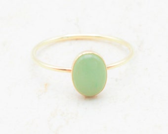 Aventurine Ring, Genuine Gemstone, Natural Gemstone, Gold Ring, Silver Ring, Delicate Ring, Stacking Ring, Green Ring, Real Gemstone Ring