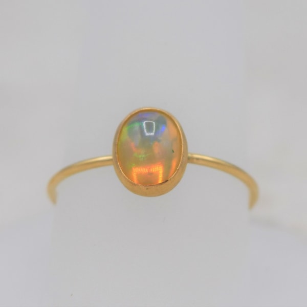 Genuine Opal Ring, Opal Ring, Gold Filled Ring, Delicate Ring, Stacking Ring, Natural Opal, Sterling Silver