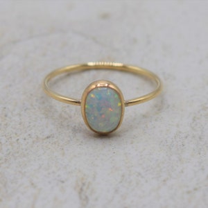 Stacking Opal Ring, Choice of Opal Color, Gold Opal Ring, Opal Ring, Gold Ring, Delicate Gold Ring, Hypoallergenic