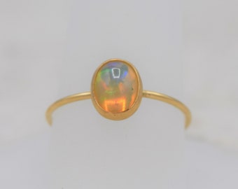 Genuine Opal Ring, Opal Ring, Gold Filled Ring, Delicate Ring, Stacking Ring, Natural Opal, Sterling Silver