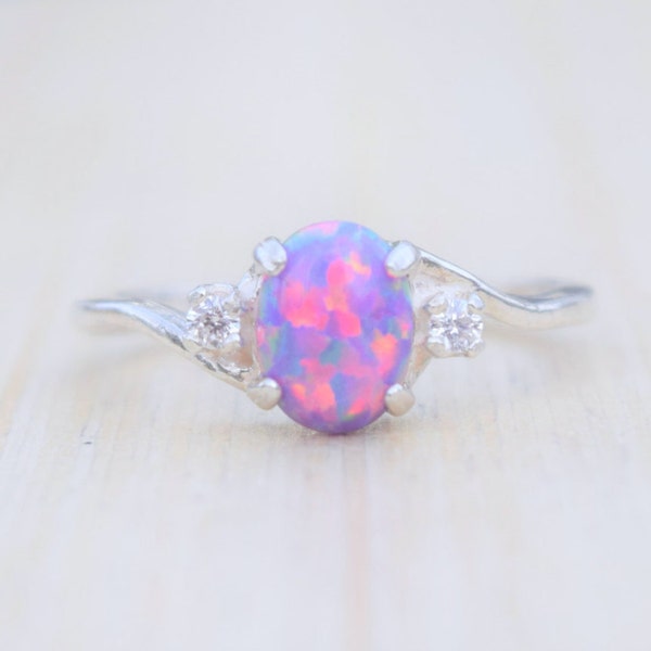 Opal Ring, Lavender Opal Ring, Amethyst Opal Ring  Purple Opal Ring, Opal Jewelry, Amethyst Ring, October Birthstone