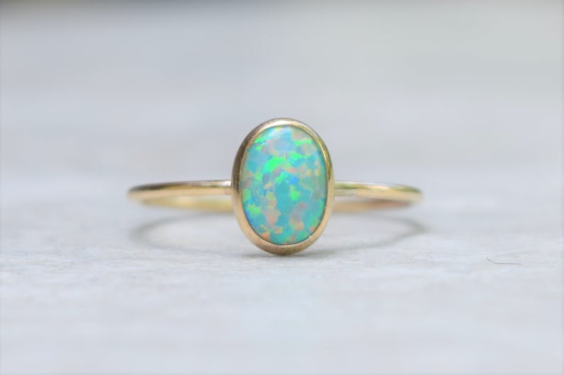 Gold Opal Ring, Opal Ring, Gold Ring, Delicate Gold Ring, Stacking Ring, Stacking Opal Ring, Gold Filled Ring Teal
