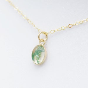 Moss Agate Necklace, Genuine Gemstone Necklace, Delicate Necklace, Layering Necklace, Gold Filled, Sterling Silver, Gemini Birthstone
