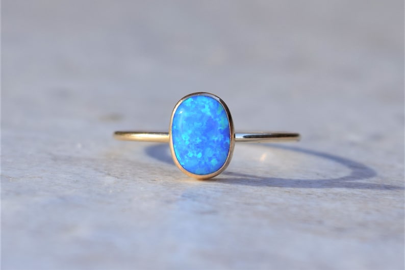 Gold Opal Ring, Opal Ring, Gold Ring, Delicate Gold Ring, Stacking Ring, Stacking Opal Ring, Gold Filled Ring image 6