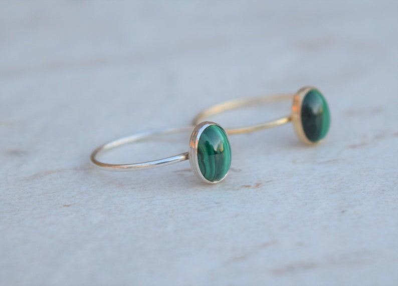 Malachite Ring Gold Malachite Ring Natural Gemstone Genuine image 4
