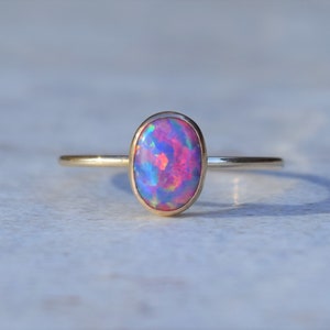 Gold Opal Ring, Opal Ring, Gold Ring, Delicate Gold Ring, Stacking Ring, Stacking Opal Ring, Gold Filled Ring Lavender