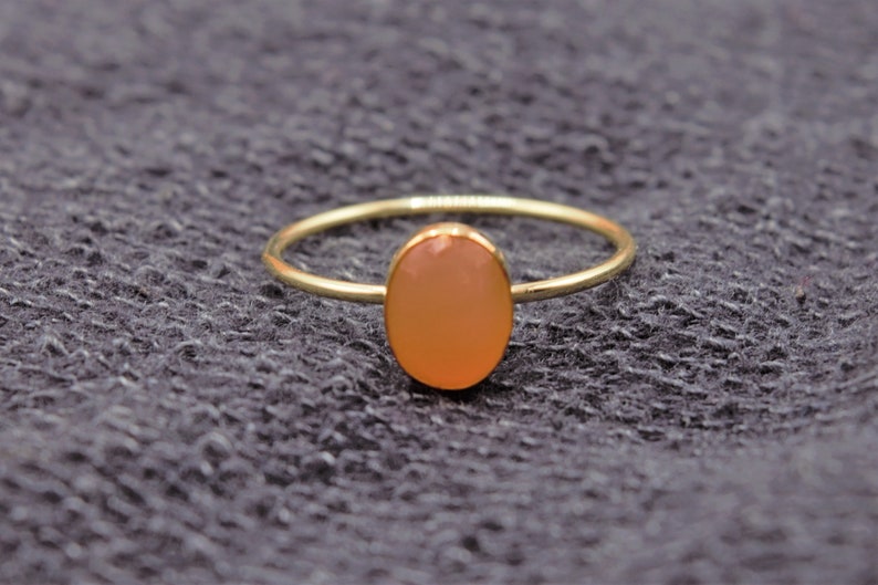 Peach Moonstone Ring, Real Moonstone, Gold Filled, Sterling Silver, Genuine Gemstone, Hypoallergenic, Natural Gemstone, Delicate Ring image 6