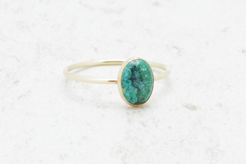 Chrysocolla Ring Robins Egg Blue Genuine Gemstone Natural image 5