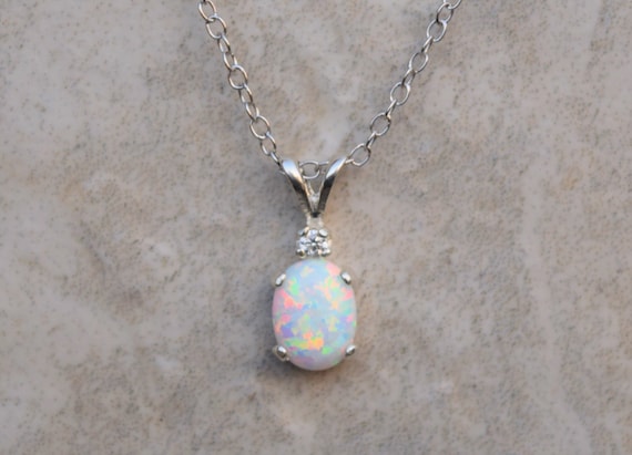 Silver opal necklaces discount