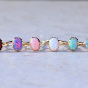 Gold Opal Ring, Opal Ring, Gold Ring, Delicate Gold Ring, Stacking Ring, Stacking Opal Ring, Gold Filled Ring image 3