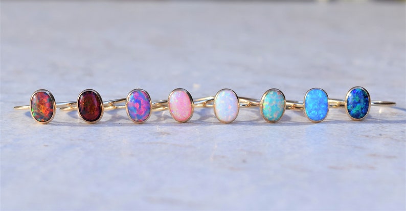 Gold Opal Ring, Opal Ring, Gold Ring, Delicate Gold Ring, Stacking Ring, Stacking Opal Ring, Gold Filled Ring image 3