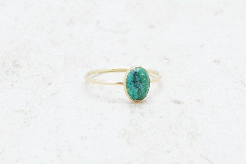 Chrysocolla Ring Robins Egg Blue Genuine Gemstone Natural image 1