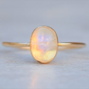 Moonstone Ring, Rainbow Moonstone, Gold Ring, Silver Ring, Moonstone Jewelry, Delicate Ring, Stacking Ring, Gold Filled Ring, Energy Ring