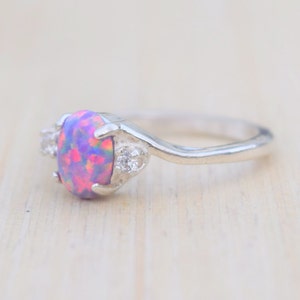 Opal Ring, Lavender Opal Ring, Amethyst Opal Ring Purple Opal Ring, Opal Jewelry, Amethyst Ring, October Birthstone image 3