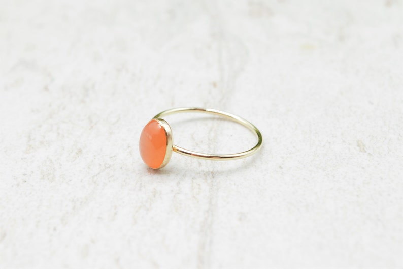 Peach Moonstone Ring, Real Moonstone, Gold Filled, Sterling Silver, Genuine Gemstone, Hypoallergenic, Natural Gemstone, Delicate Ring image 5