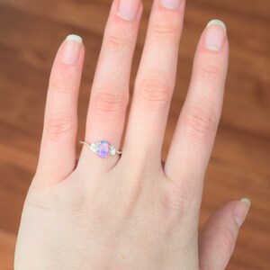 Opal Ring, Lavender Opal Ring, Amethyst Opal Ring Purple Opal Ring, Opal Jewelry, Amethyst Ring, October Birthstone image 2