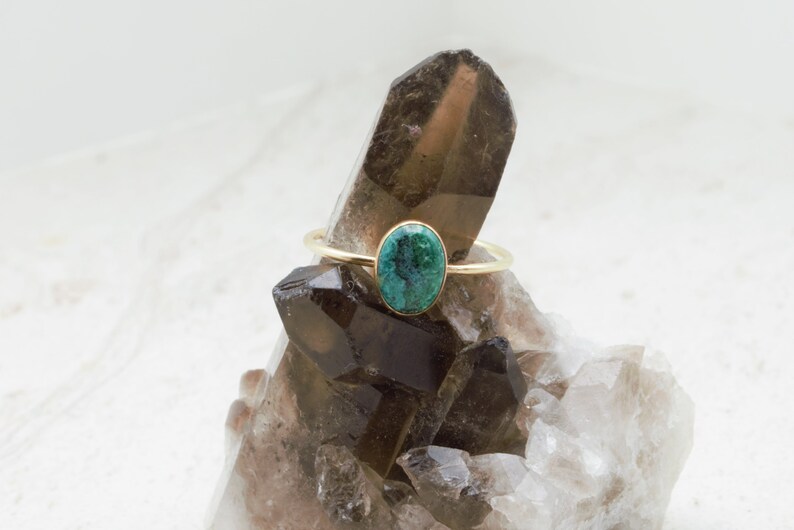 Chrysocolla Ring Robins Egg Blue Genuine Gemstone Natural image 7