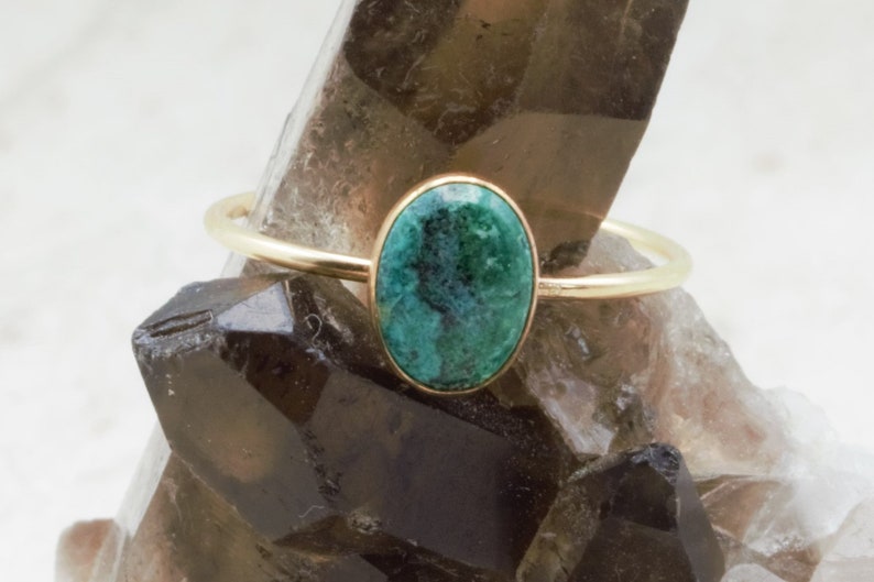 Chrysocolla Ring Robins Egg Blue Genuine Gemstone Natural image 8