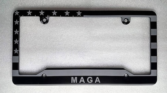 Make America Great Again Billet Aluminum License Plate Frame AMERICAN FLAG,MAGA