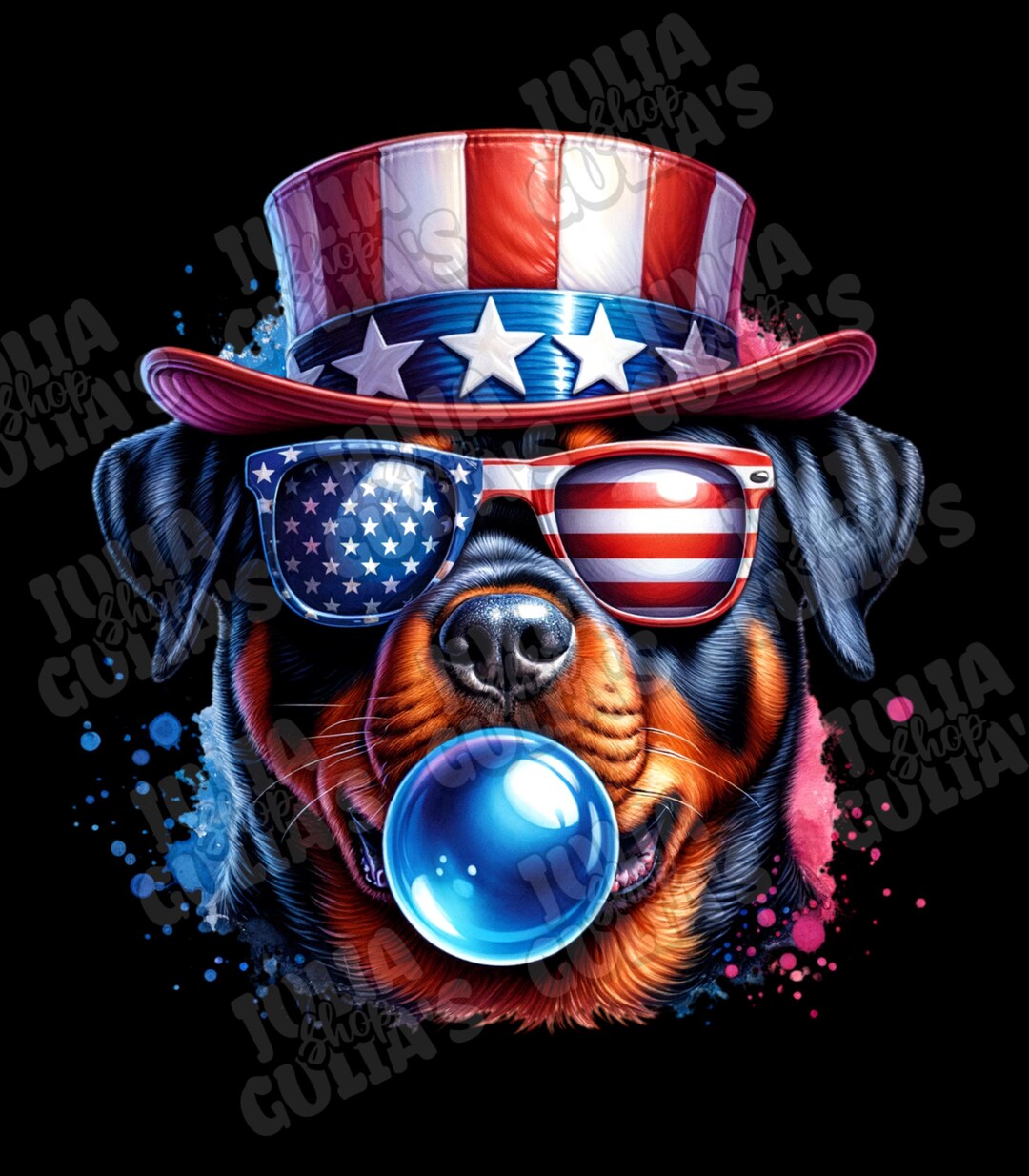 July Rottweiler Rottweiler PNG, 4th of July Rottweiler, Dog Blowing Bubble, Rottweiler ...