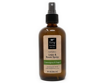 Linen & Room Spray - Lemongrass and Sage (8 oz) - All Natural Air Freshener, Phthalate-free Made with Pure Therapeutic Grade Essential Oils