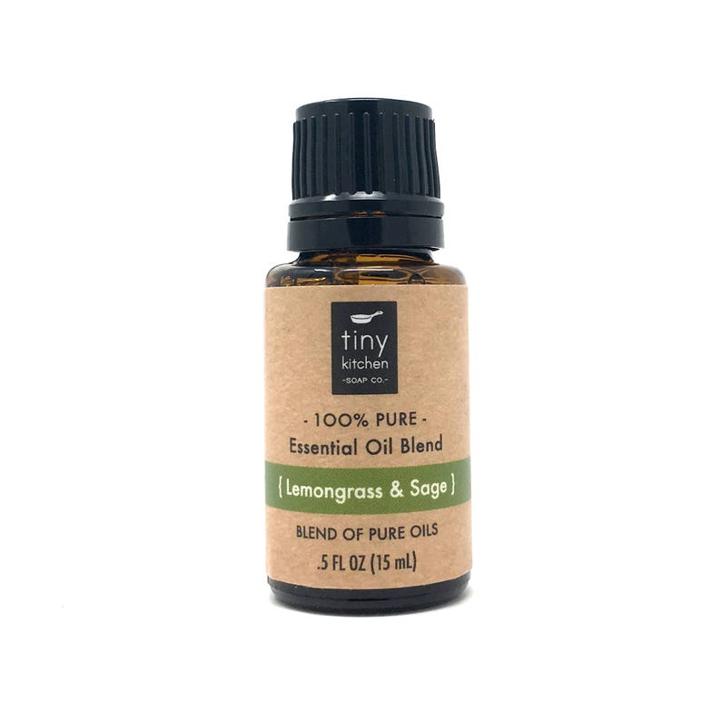 Lemongrass & Sage Essential Oil Blend 15 mL / .5 oz All Natural Synergy of 100% Pure, Undiluted Essential Oils image 1