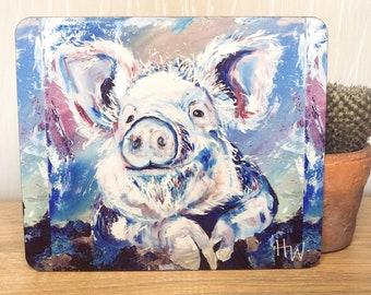 Pig Placemats, Placemat, Farmhouse Table Decor, Animal Print, Country Kitchen Dining, Barnyard Theme, Gift for Animal Lovers